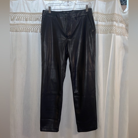 Black Faux Leather Pants - Picture 1 of 3
